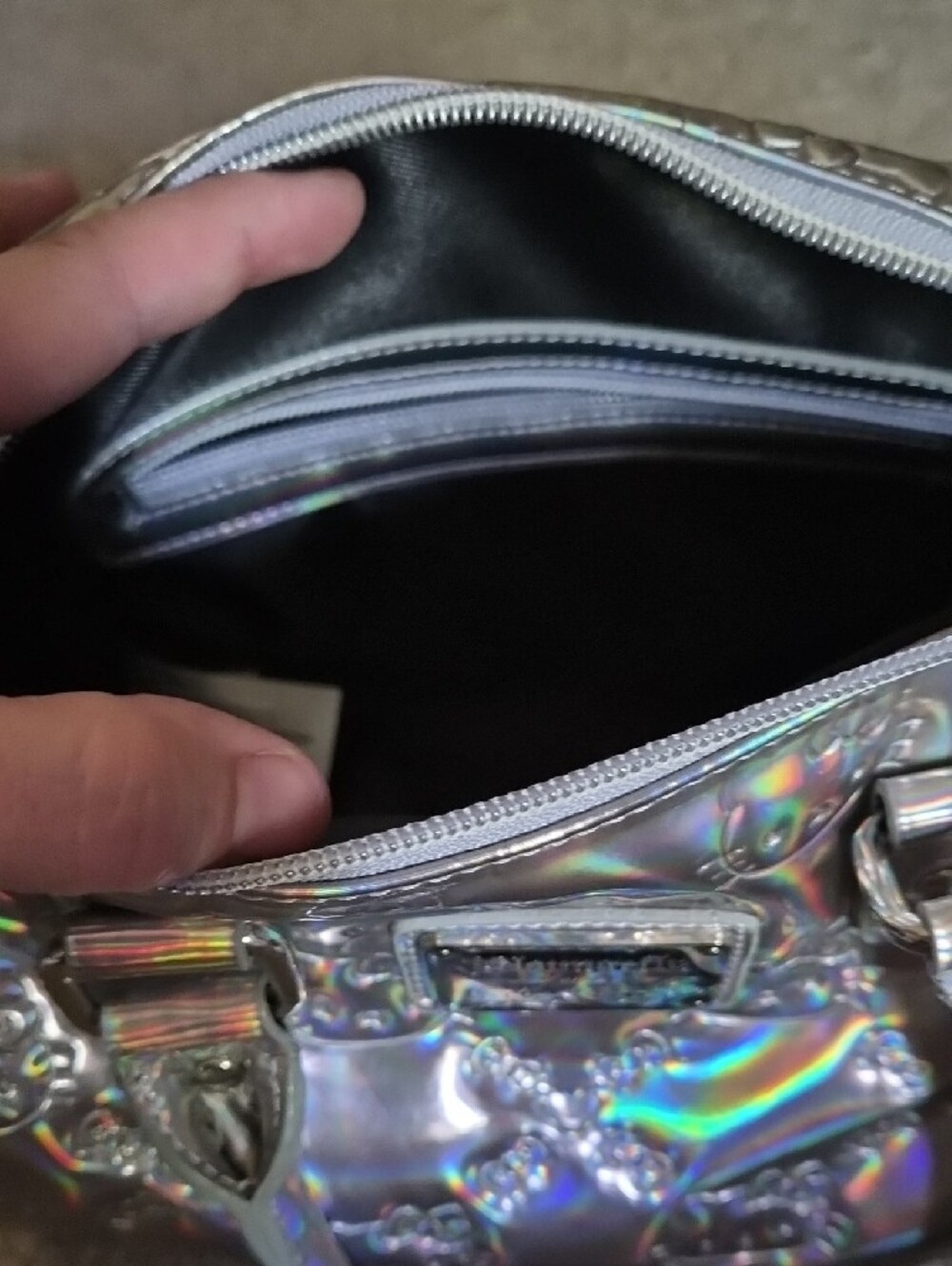EUC Rare Hello Kitty X Loungefly Iridescent Satchel and Wallet - Picture 7 of 9
